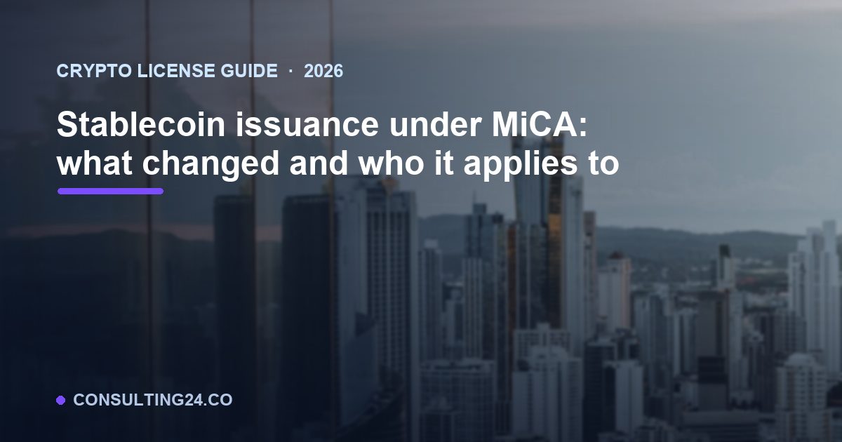 Stablecoin issuance under MiCA: — Consulting24