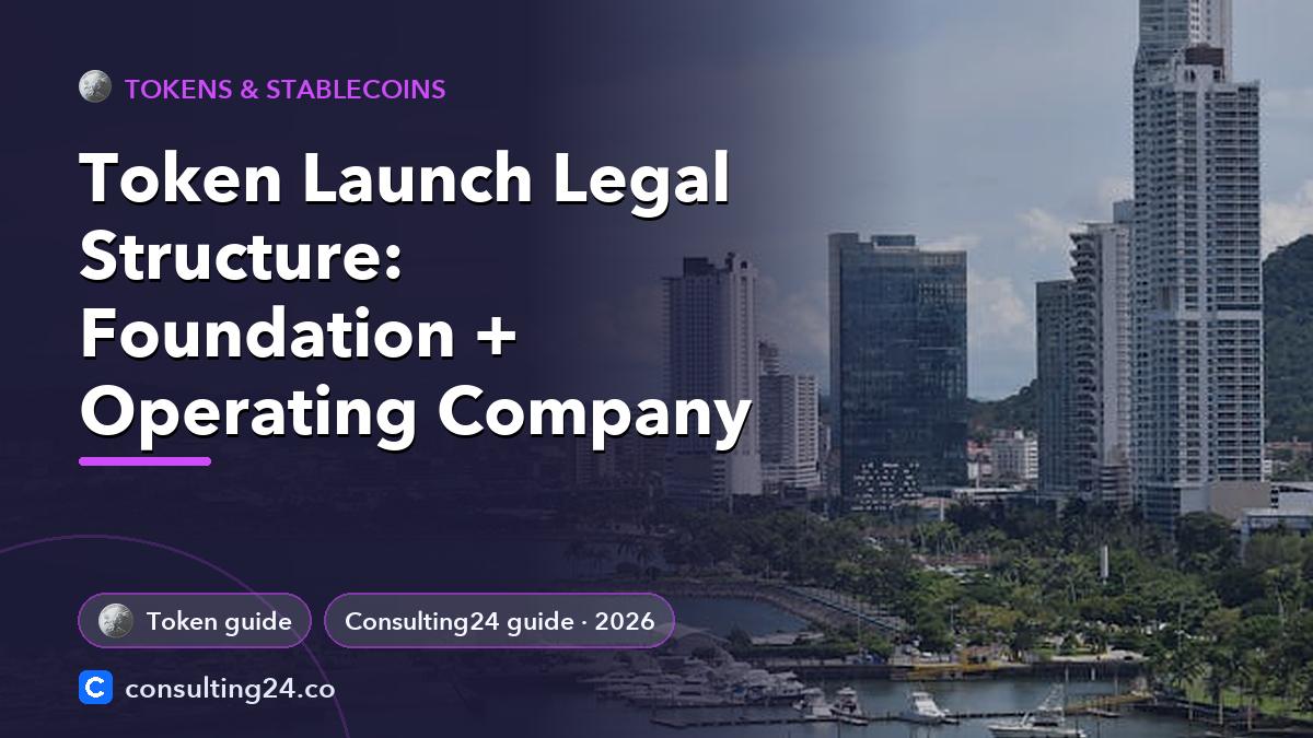 Token Launch Legal Structure: Foundation + Operating Company: cover image (Tokens & stablecoins, Consulting24)