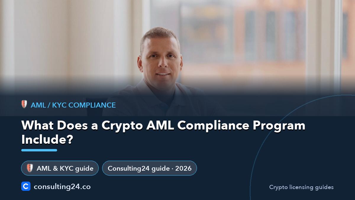 What Does a Crypto AML Compliance Program Include: cover image (AML / KYC compliance, Consulting24)